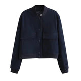 Stylische Damen Übergangsjacke | Kurze – Blau