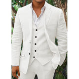 Herren Set | Dreiteilig mit Blazer, Weste und Hose – Weiß