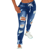 Florinda | Vintage Distressed High-Waist Jeans – Dunkelblau