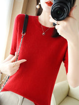 Pullover aus Merinowolle für Damen | Ideal für alle Jahreszeiten – Rot