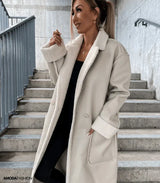 Jacke aus leder und fleece mit schnürsenkeln – Weiß