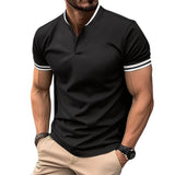 Jonas Stehkragen Polo Shirt – Schwarz