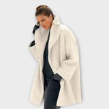 Elodie – Luxus Aus Wolle Windjacke Mantel – Beige