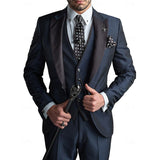 Finn | 3-teiliges Leinenset für Herren – Marineblau