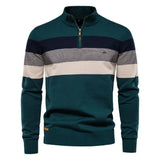 LENNOX – Warmer Strickpullover mit Reißverschluss für den Winter – Grün