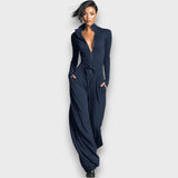 Elara – Eleganter Strick-Strampler – Blau