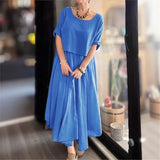 Morocco™ Baumwoll-Leinen-Set im Lagenlook / Zweiteilig, Charme, der Grenzen überschreitet! – Blau