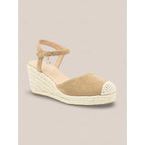 Pomeline – Boho-Espadrille-Keilsandalen mit funkelndem Charme – Khaki