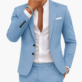 Joachim | Herren Hellblau Zwei-Teiler Anzug Set – Blau