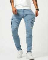 Dario | Bequeme Stretch Cargo-Hose für jeden Tag – Blau
