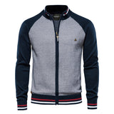 ASCANIO™ Baumwoll-Cardigan Mit Reißverschluss – Bequeme, Modische Herbstjacke – Dunkelblau