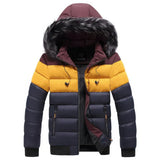Jovanni – Herren-Parker-Wintermantel mit Pelzkragen – Marineblau