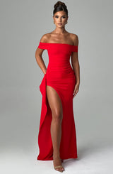 Mara | Elegantes Maxikleid – Rot