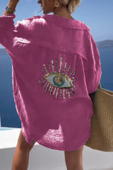 Oversize Baumwollhemd für Frauen | Lange Ärmel – Rosa