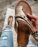 Valestra – Stilvolle Slip-On-Ledersandalen – Grau