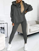 Amélie | Elegantes Sweatshirt-Set – Dunkelgrau