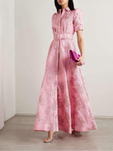 Celina | Kleid mit kurzen Puffärmeln – Rosa
