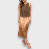 Elvani – Midikleid im sanften Farbverlauf – Braun