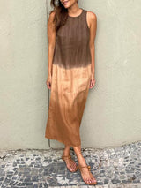 Mira | Stilvolles Printkleid – Bruin