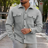 Ivor - moderne hemdjacke mit zwei brusttaschen – Hellgrau