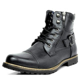 Motorradstiefel aus echtem Leder - Rhion – Schwarz