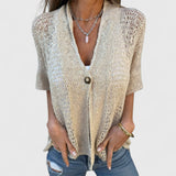 Rica | Handgefertigte, atmungsaktive Bluse – Aprikose