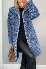 ZOE – Damen-Wintermantel mit Animal-Print – Blau