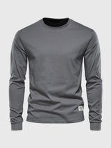 Pullover Herren Langarmshirt Rundhals | Basic Style – Dunkelgrau