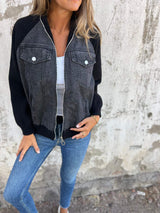 Stilvolle Damen Denim jacke – Schwarz