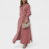Jeanette - V-Neck Maxi Dress – Rosa