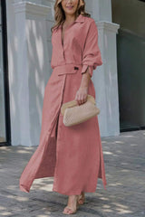 Jeanette Maxikleid Mit V-Ausschnitt Aus Reinem Leinen – Elegantes, Feminines Design Für Den Sommer – Rosa