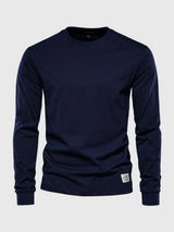 Pullover Herren Langarmshirt Rundhals | Basic Style – Dunkelblau