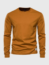 Pullover Herren Langarmshirt Rundhals | Basic Style – Senf Gelb