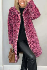 Emmy – klassischer damen-wintermantel mit leopardenmuster – Rosa