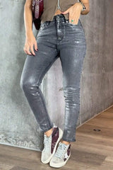 Damen-Hose mit klarer Linienführung | strukturierte Passform – Dunkelgrau