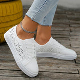 Sophia – beige sneaker mit schnürsenkeln – Weiß