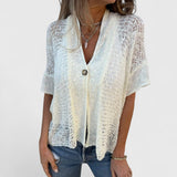 Rica | Handgefertigte, atmungsaktive Bluse – Weiß