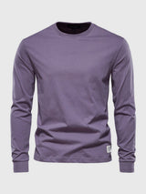 Pullover Herren Langarmshirt Rundhals | Basic Style – Lila