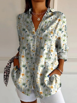 Okta™ | Schöner Blumenmuster-Cardigan mit Knöpfen – Shirt