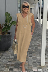 Celeste | Leichtes Sommerkleid für mühelosen Stil – Khaki