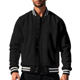 Lässige Herren Baseballjacke – Schwarz