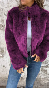 Hoop - luxus-fell-komfort-damenjacke – Lila