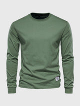Pullover Herren Langarmshirt Rundhals | Basic Style – Grün