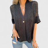Rica | Handgefertigte, atmungsaktive Bluse – Schwarz