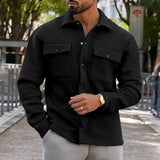 Ivor - moderne hemdjacke mit zwei brusttaschen – Schwarz