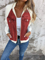 Stilvolle Damen Denim jacke – Rot
