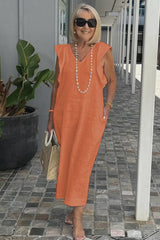 Celeste | Leichtes Sommerkleid für mühelosen Stil – Orange (Fast ausverkauft)