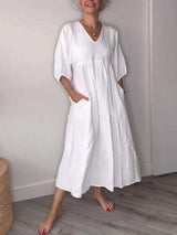 Hestia - Klassisches Komfortkleid – Weiß (Fast ausverkauft)
