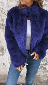 Hoop - luxus-fell-komfort-damenjacke – Blau