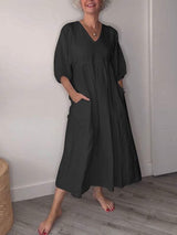 Hestia - Klassisches Komfortkleid – Schwarz (Fast ausverkauft)